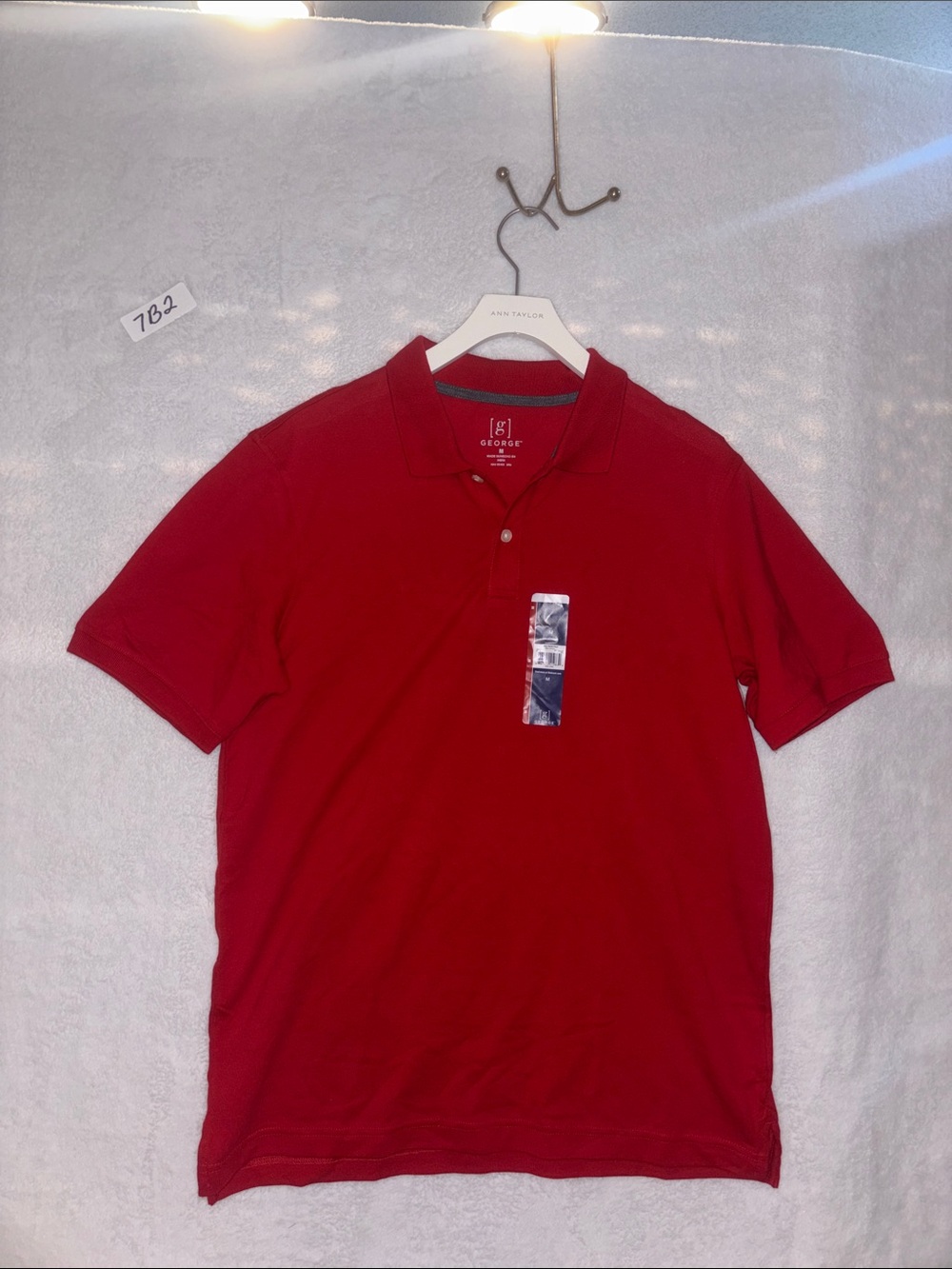 George medium red polo nwt
